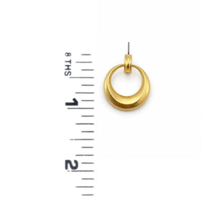 Open Circle Stud Earrings,Satin 18k Gold Plated - ST717