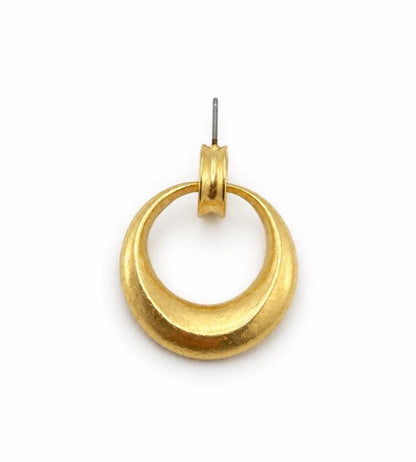 Open Circle Stud Earrings,Satin 18k Gold Plated - ST717