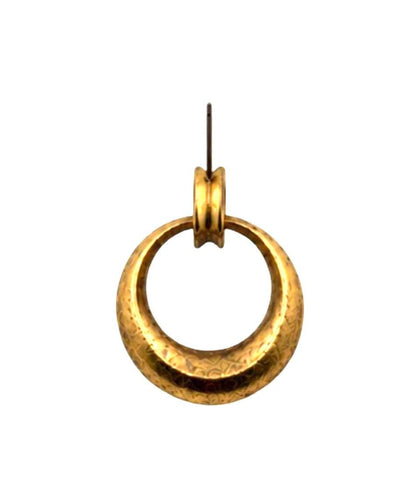 Open Circle Stud Earrings, Antiqued 18K Gold Plated - AG716