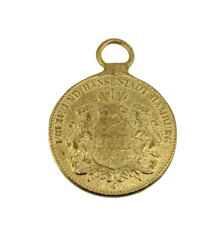 Replica 1912 German Mark Coin Pendant, Satin Gold Plated - ST240
