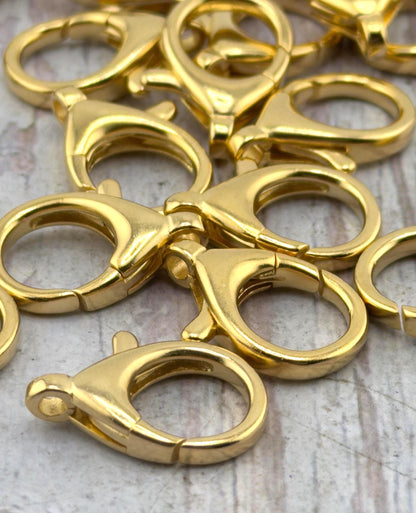 20mm Round Lobster Clasp, Satin 18k Gold Plated - ST231