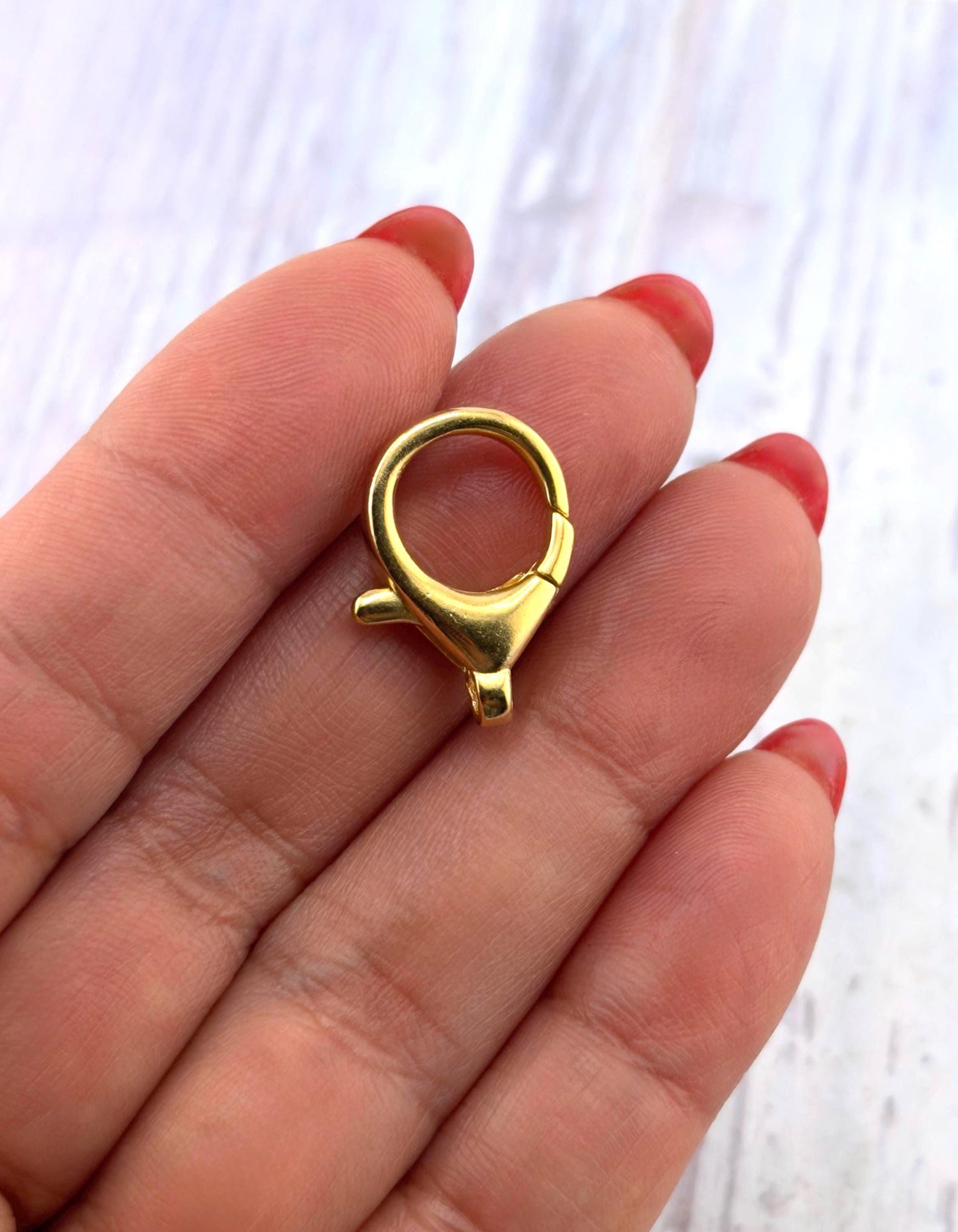 20mm Round Lobster Clasp, Satin 18k Gold Plated - ST231