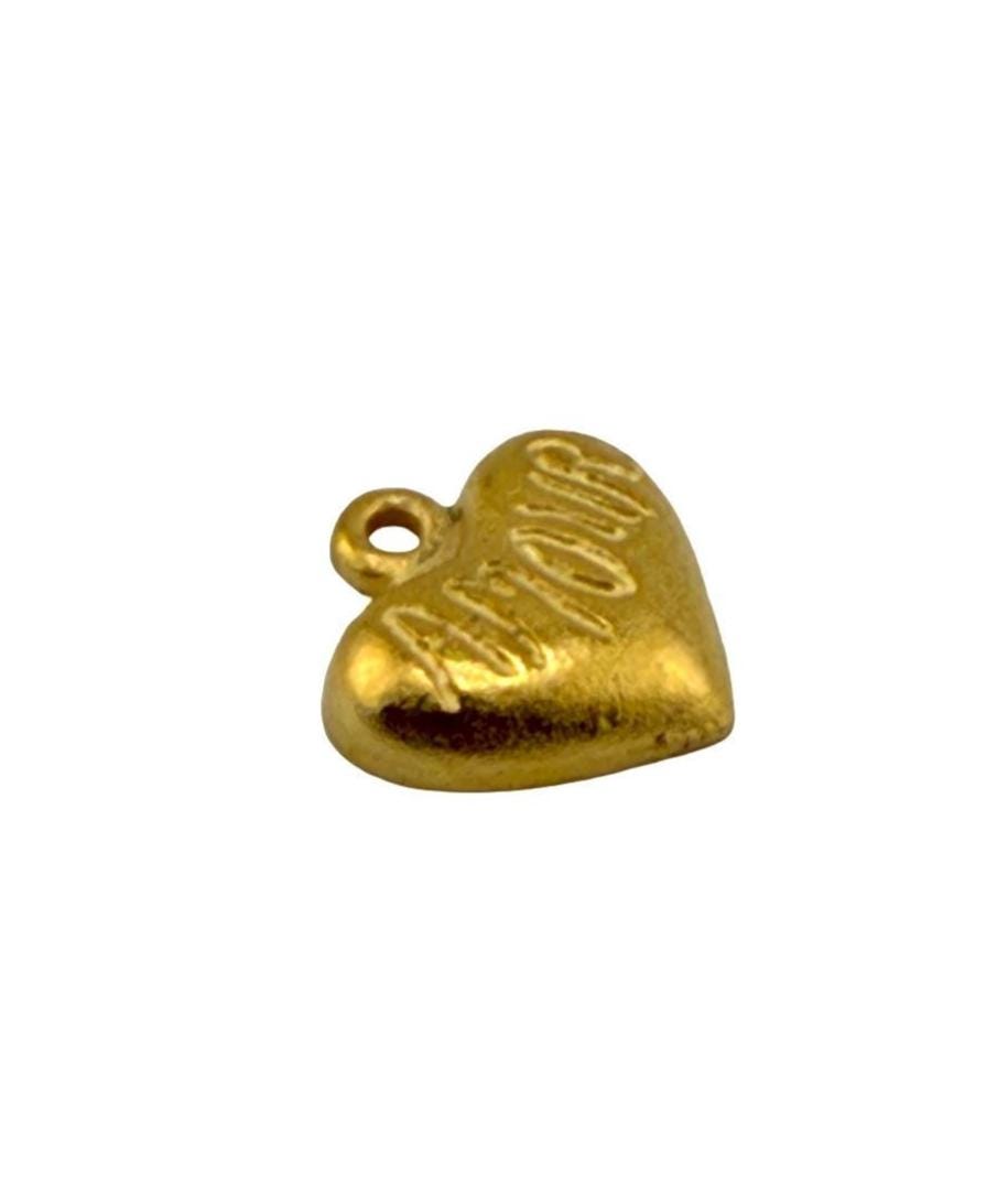 Amour Tiny Heart Charm, Satin 18k Gold Plated - ST706