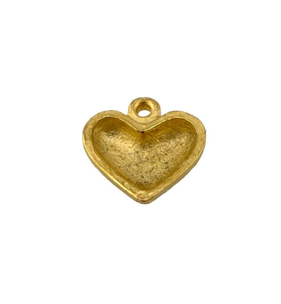 Amour Tiny Heart Charm, Satin 18k Gold Plated - ST706