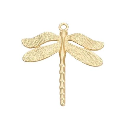 Large Dragonfly Charm, Satin 18k Gold Plated - ST338