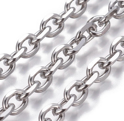 8x6mm Cable Chain, Stainless Steel - SS149-CH