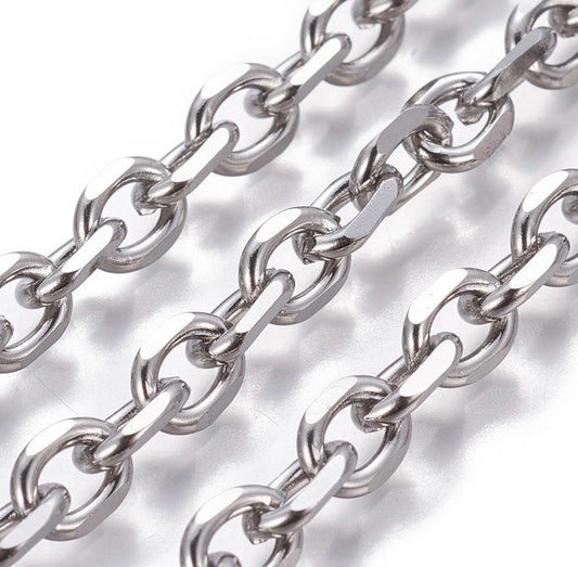 8x6mm Cable Chain, Stainless Steel - SS149-CH