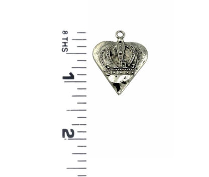 Old-World Boho Vintage Style Crown Pendant,  Antiqued Pewter - PT415