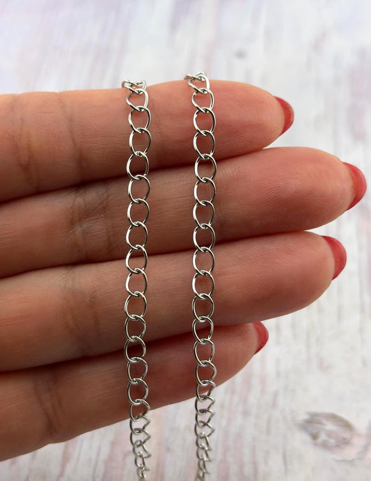 5 Feet - Extender Stainless Steel Minimalist Oval Twist Chain