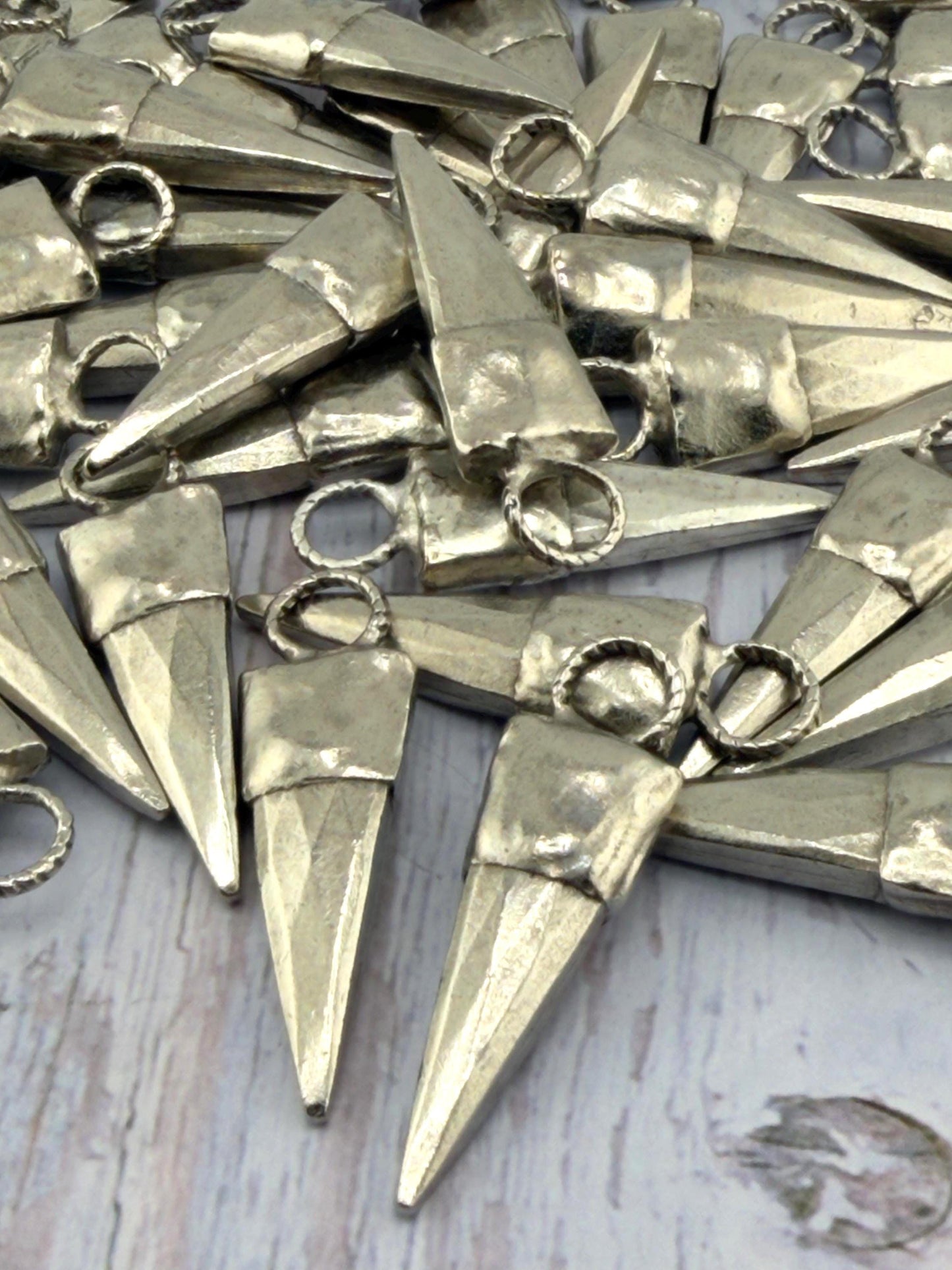 Boho Spike Charm, Antiqued Pewter - PT424