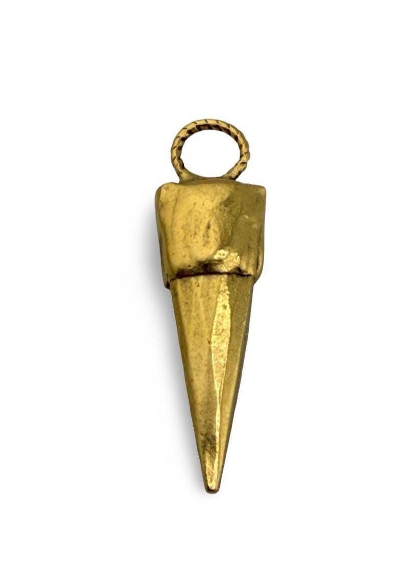 Boho Spike Charm, Antiqued 18k Gold Plated - AG064
