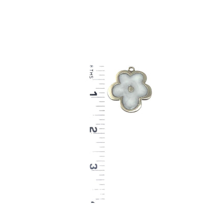 Resin Flower Boho Charm, Antiqued Pewter - PT695