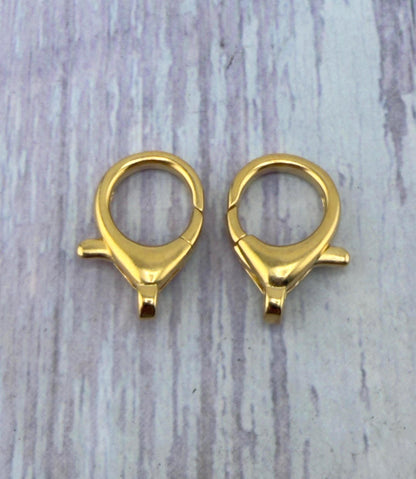 20mm Round Lobster Clasp, Satin 18k Gold Plated - ST231