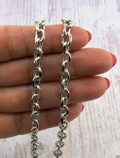8x6mm Cable Chain, Stainless Steel - SS149-CH