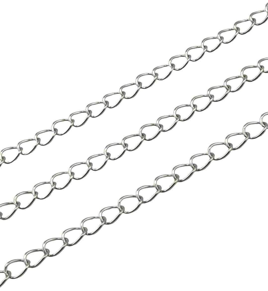 5 Feet Minimalist Oval Twist Chain, Stainless Steel