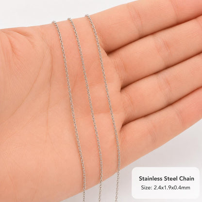 32 Feet - Flat Link Stainless Steel Minimalist Oval Twist Chain
