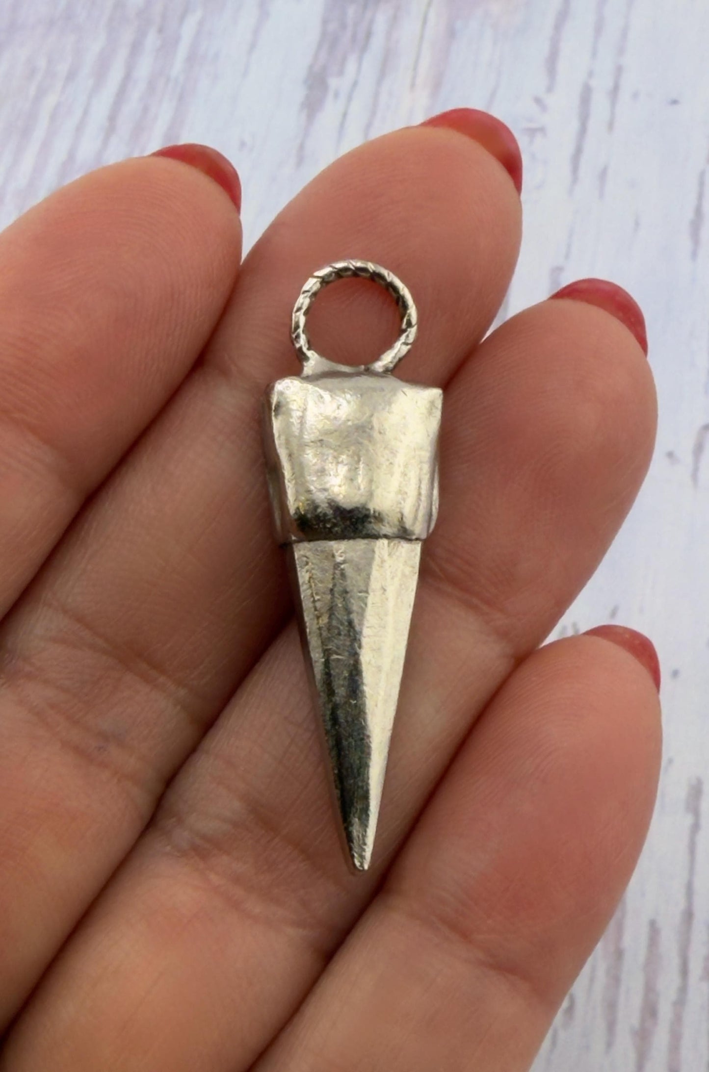 Boho Spike Charm, Antiqued Pewter - PT424