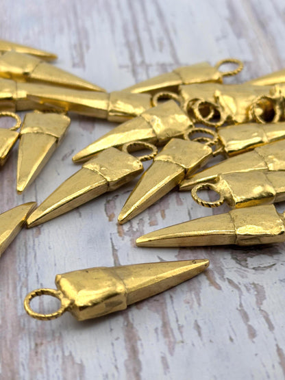 Boho Spike Charm, Antiqued 18k Gold Plated - AG064