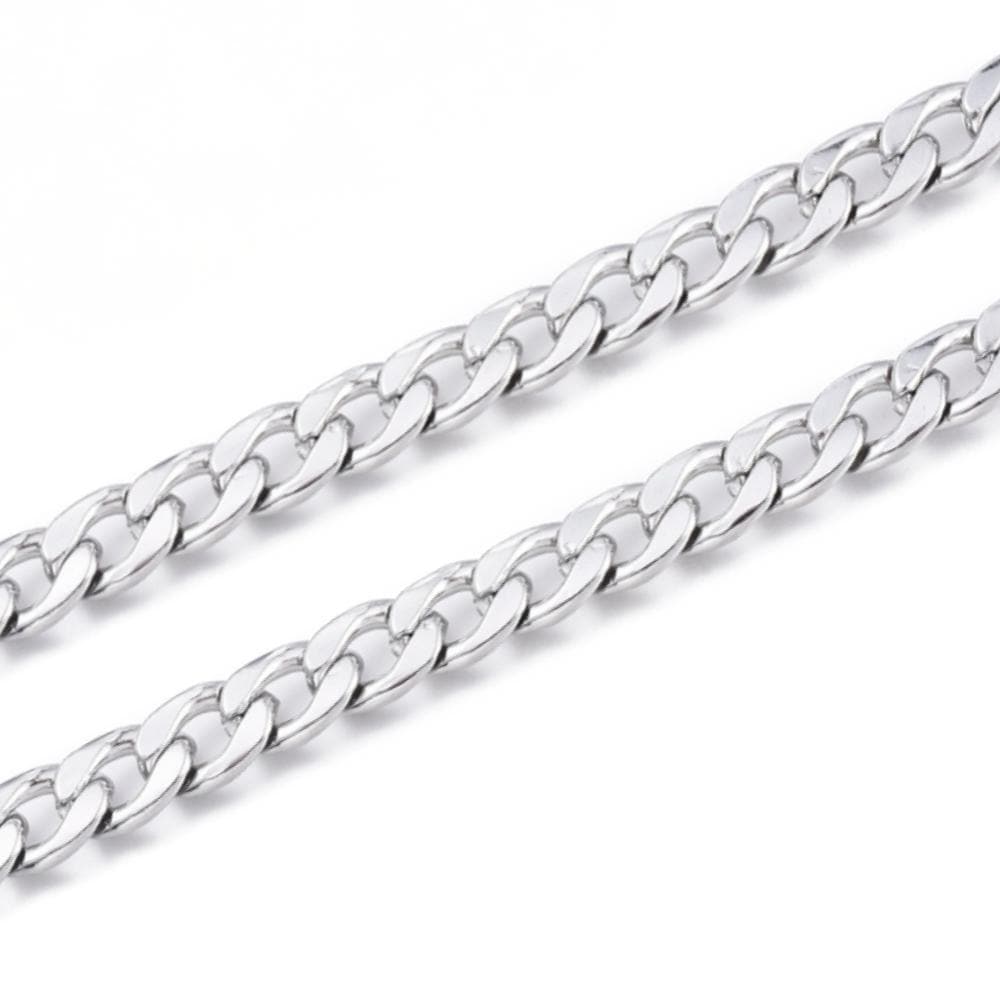 10x7mm Curb Chain, Stainless Steel
