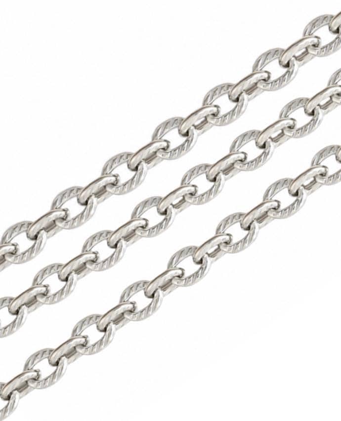 Chunky Textured Cable Chain, Stainless Steel
