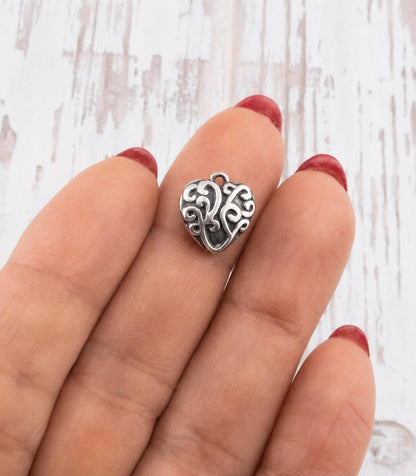 Tiny Heart Charm, Stainless Steel - SS104