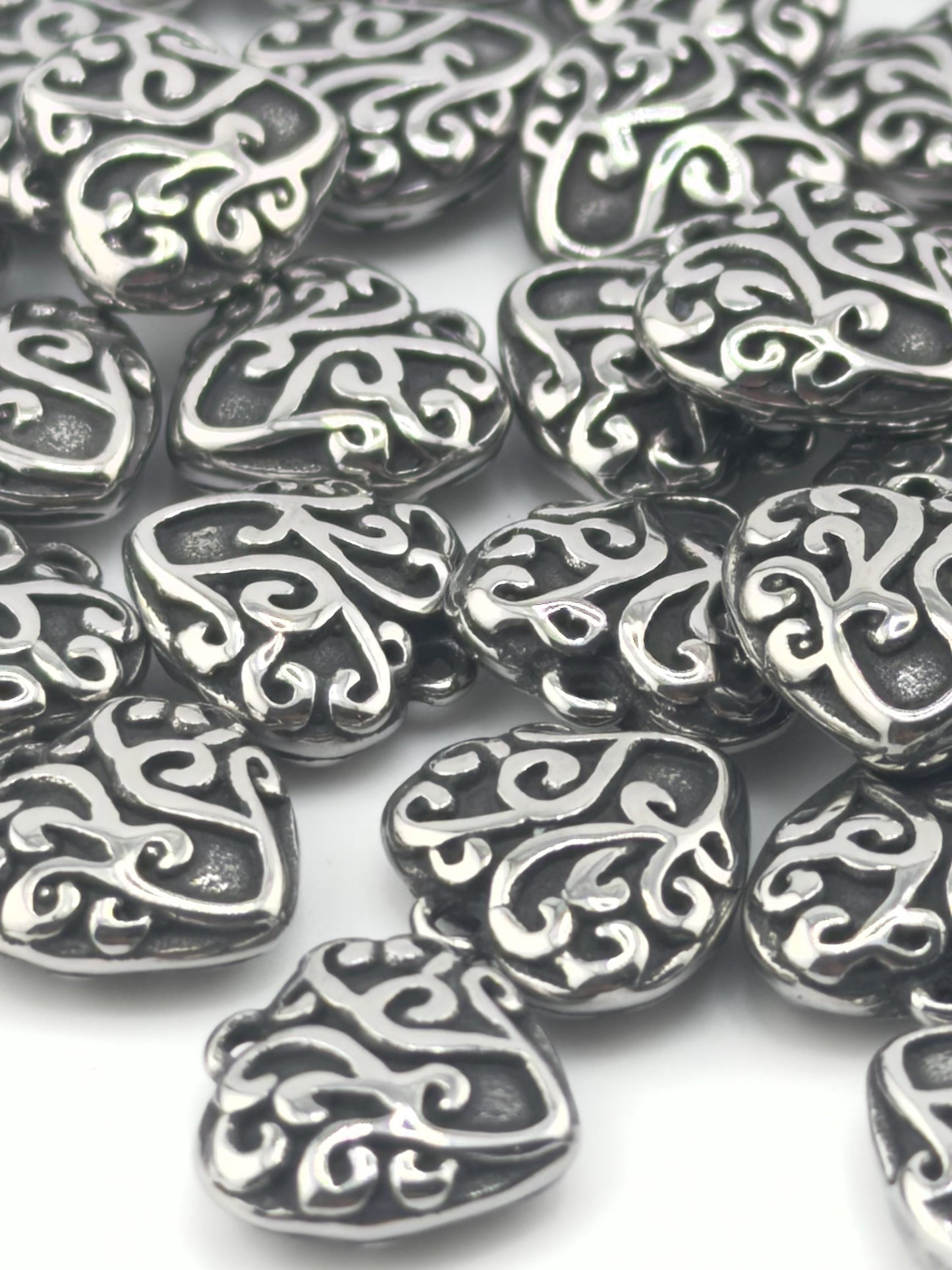 Tiny Heart Charm, Stainless Steel - SS104