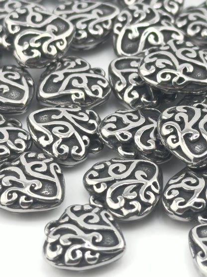 Tiny Heart Charm, Stainless Steel - SS104