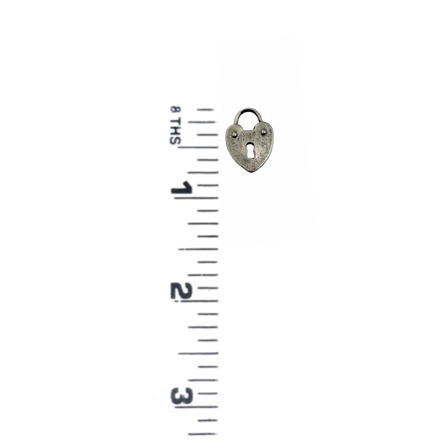 Small Heart Padlock Charm, Antiqued Pewter - PT465