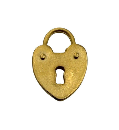 Small Heart Padlock Charm, Satin Gold Plated - ST285