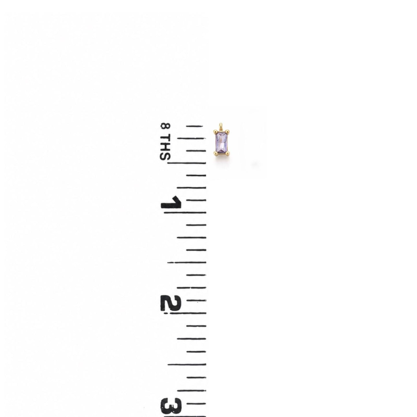 2 Pcs-Dainty Purple CZ Charm - AG143