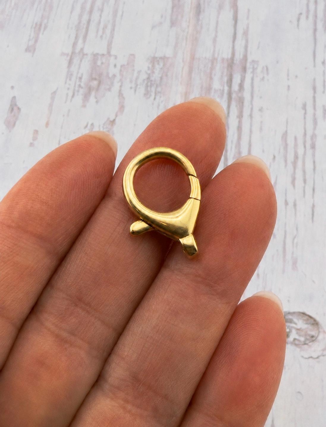20mm Lobster Clasp, Antiqued 18k Gold Plated - AG051
