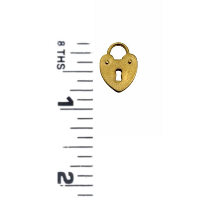 Small Heart Padlock Charm, Satin Gold Plated - ST285