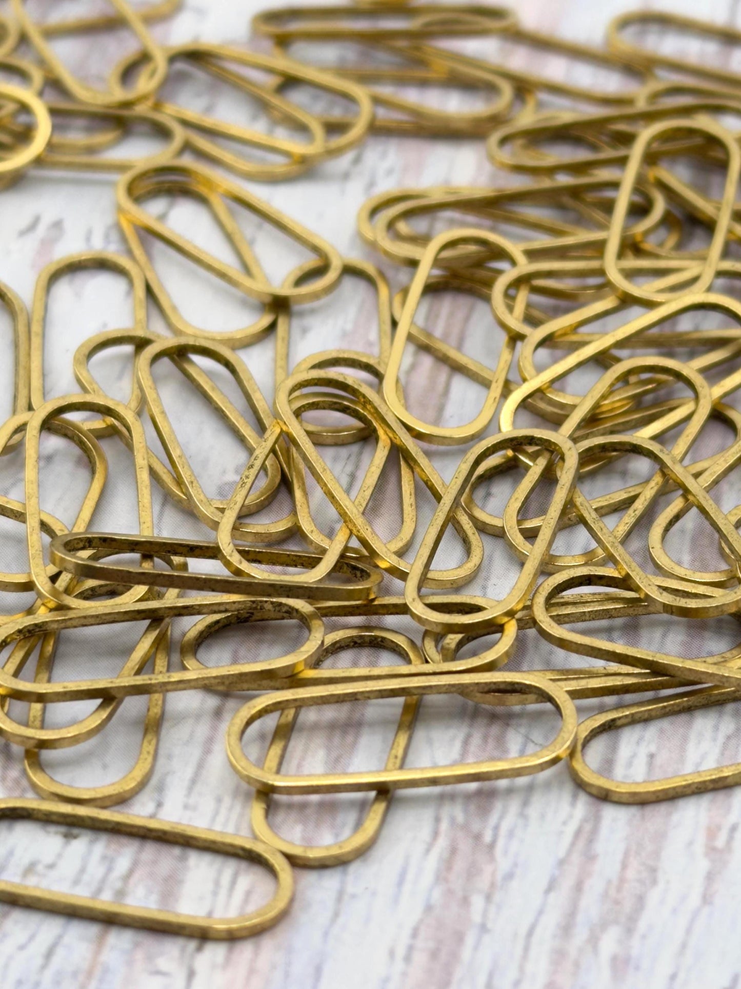 Connector Oval Ring Links, Antiqued Gold Plated - AG799