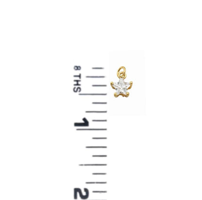 Tiny Star CZ Charm, Satin Gold Plated - ST251