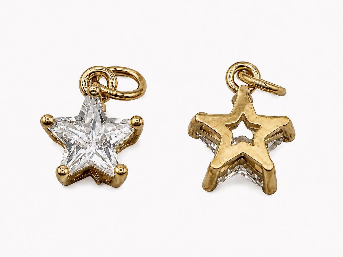 Tiny Star CZ Charm, Antiqued Gold Plated - AG071