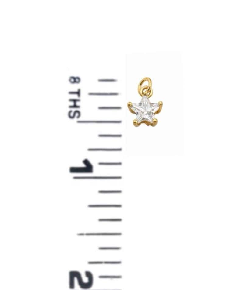 Tiny Star CZ Charm, Antiqued Gold Plated - AG071