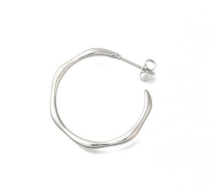 Half Hoop Earrings, Stainless Steel - SS080