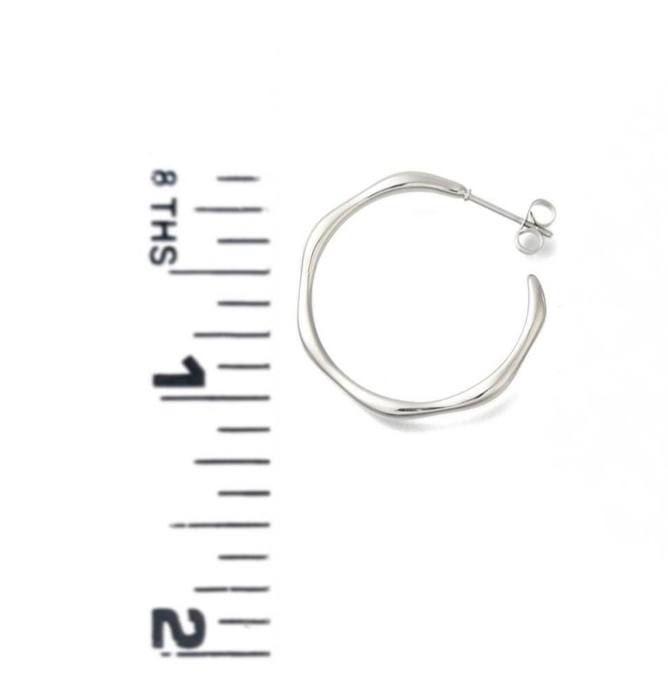 Half Hoop Earrings, Stainless Steel - SS080