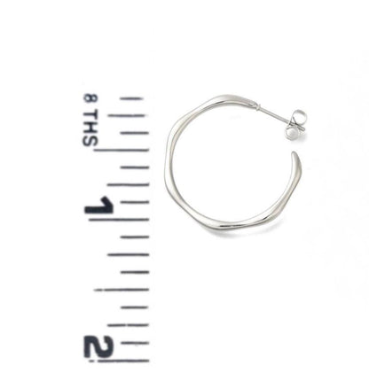 Half Hoop Earrings, Stainless Steel - SS080