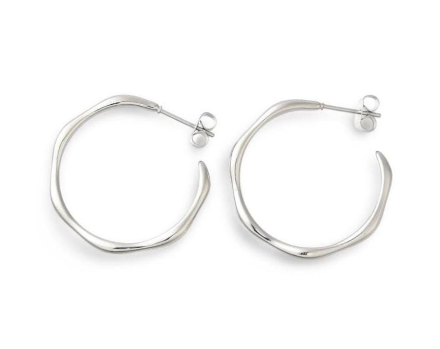 Half Hoop Earrings, Stainless Steel - SS080