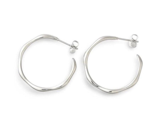Half Hoop Earrings, Stainless Steel - SS080