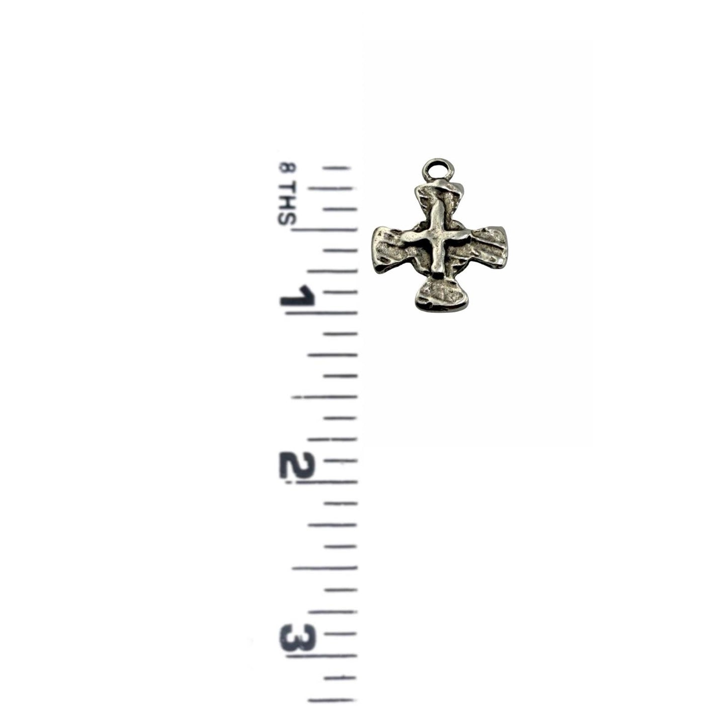 Distressed Cross Charm, Antiqued Pewter - PT435