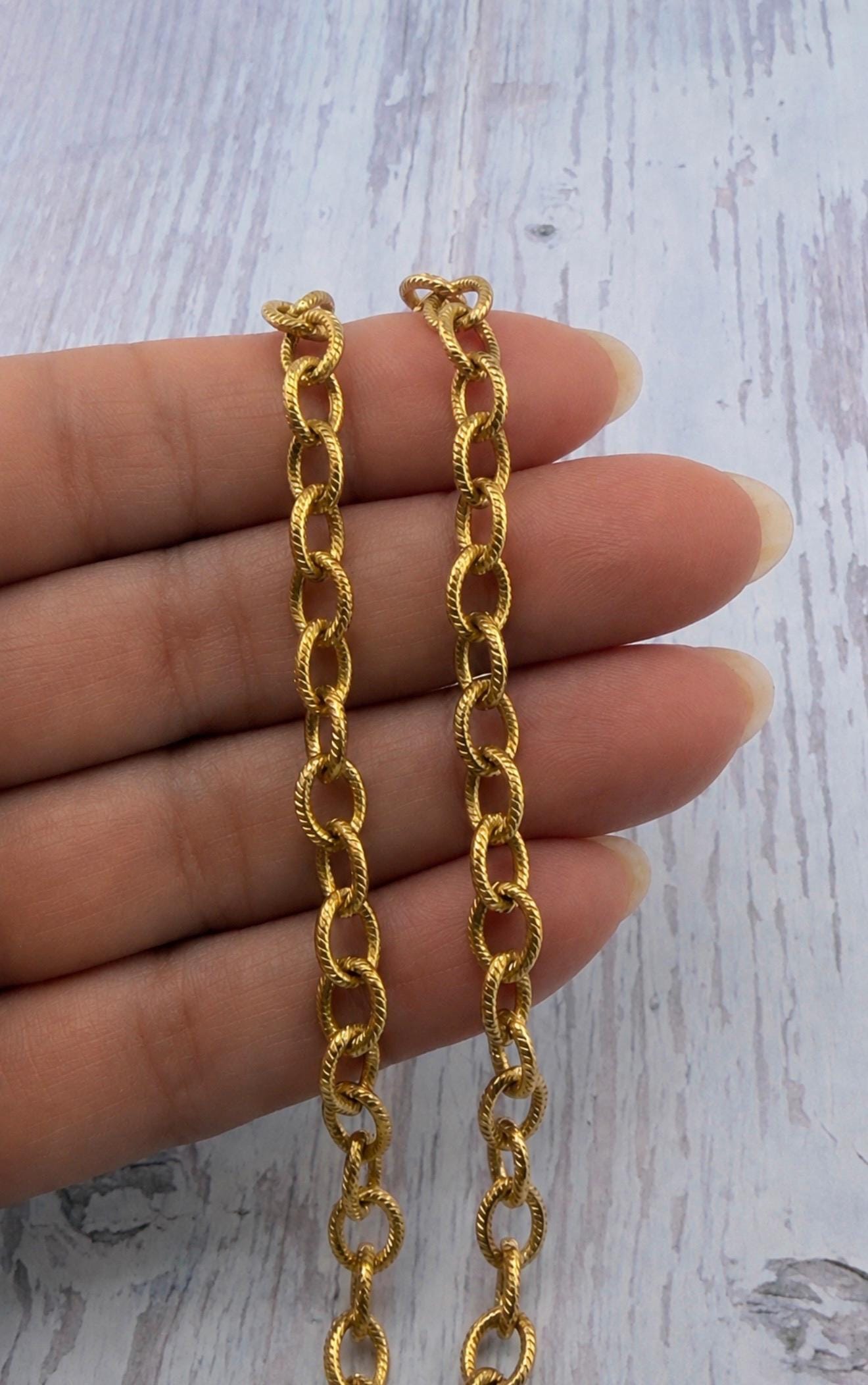 Smooth Medium Oval Cable Chain, Antiqued 18k Gold Plated - G150-CH