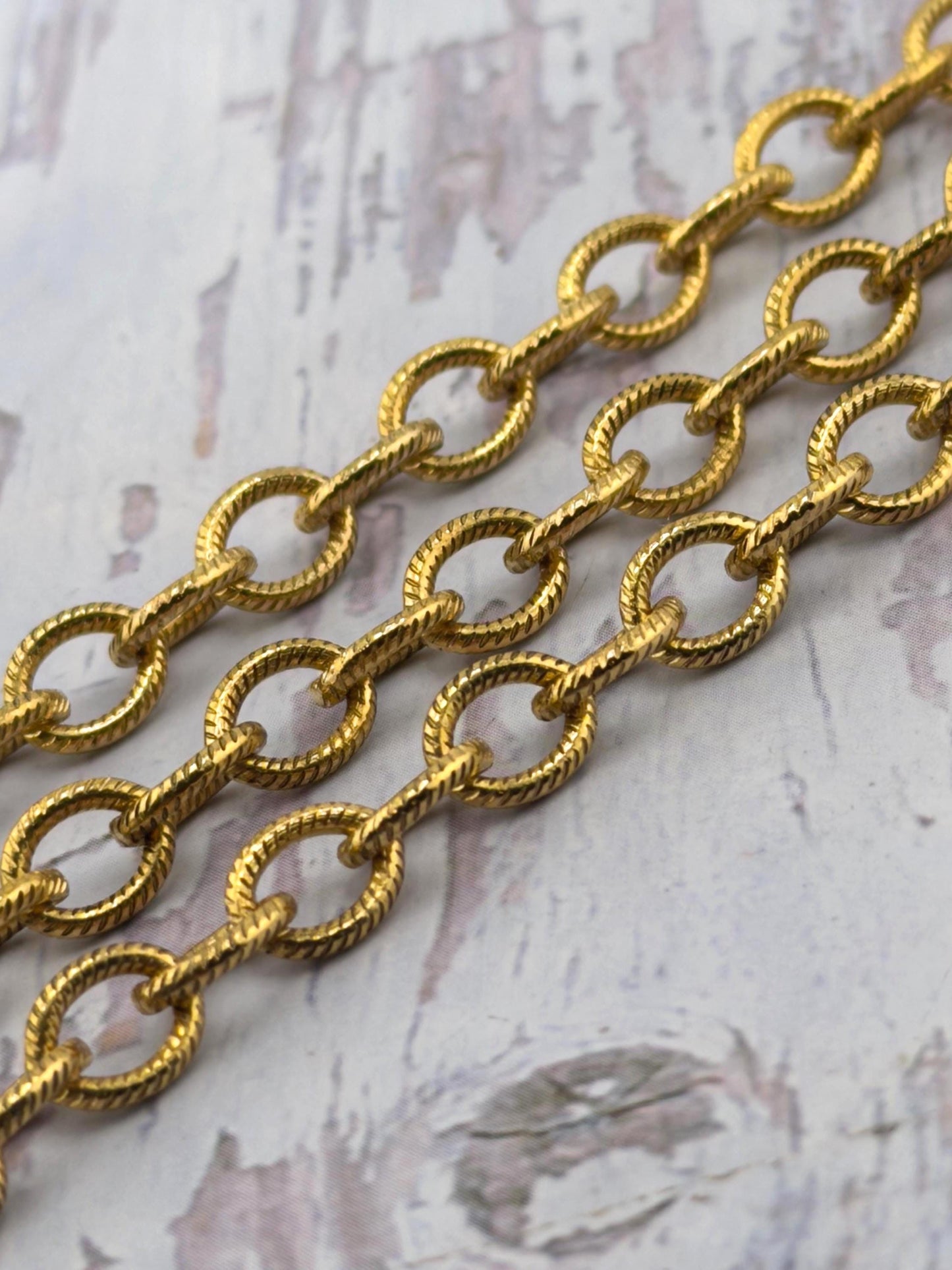 Smooth Medium Oval Cable Chain, Antiqued 18k Gold Plated - G150-CH