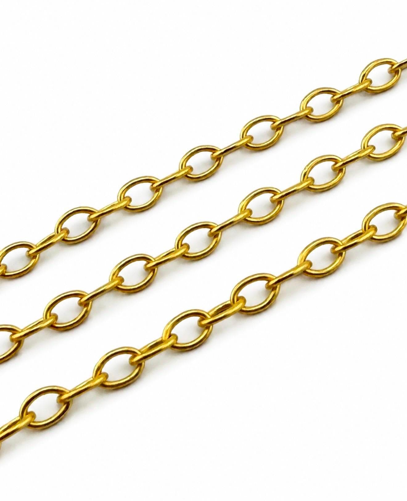 Smooth Oval Cable Chain, Satin Gold Plated - S151-CH