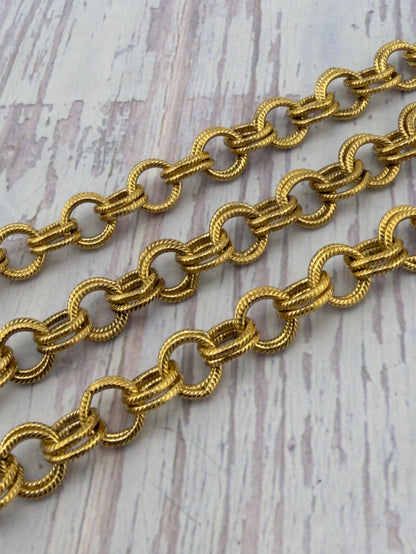 Chunky Double Link Cable Chain, Antiqued Gold Plated - G100