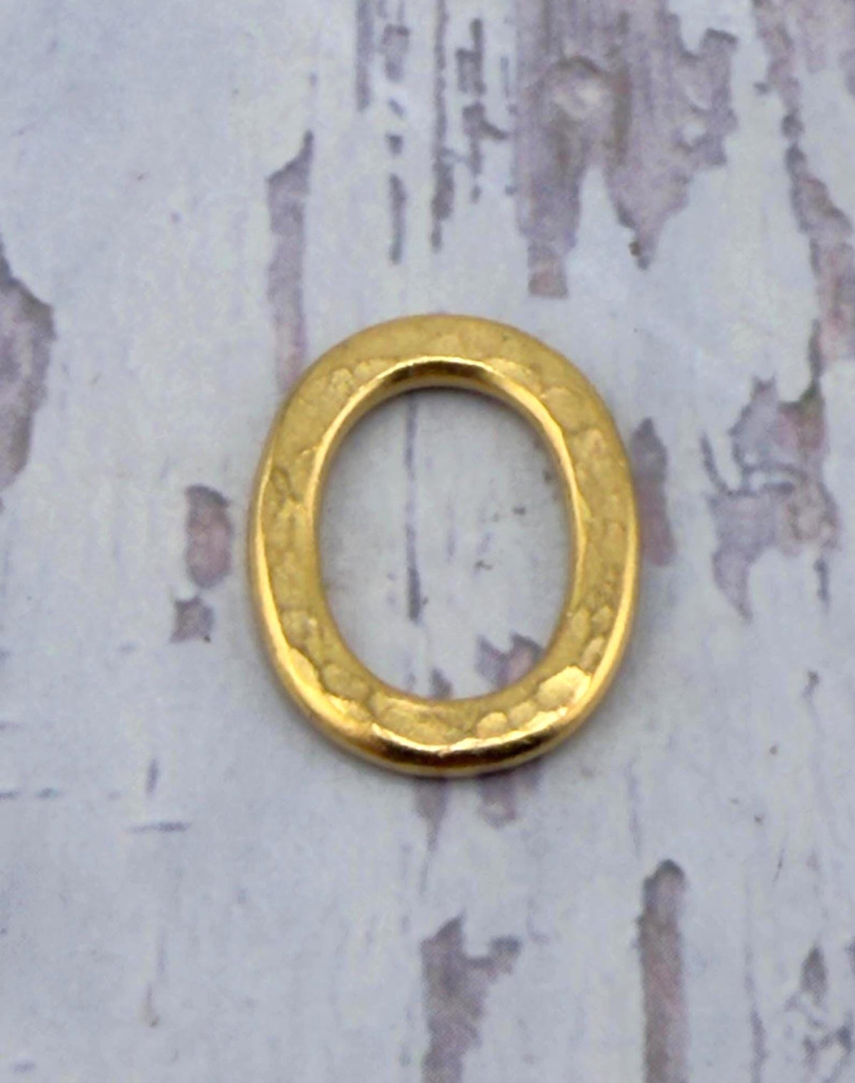 Hammered Ring Connector, Satin Gold Plated - ST248