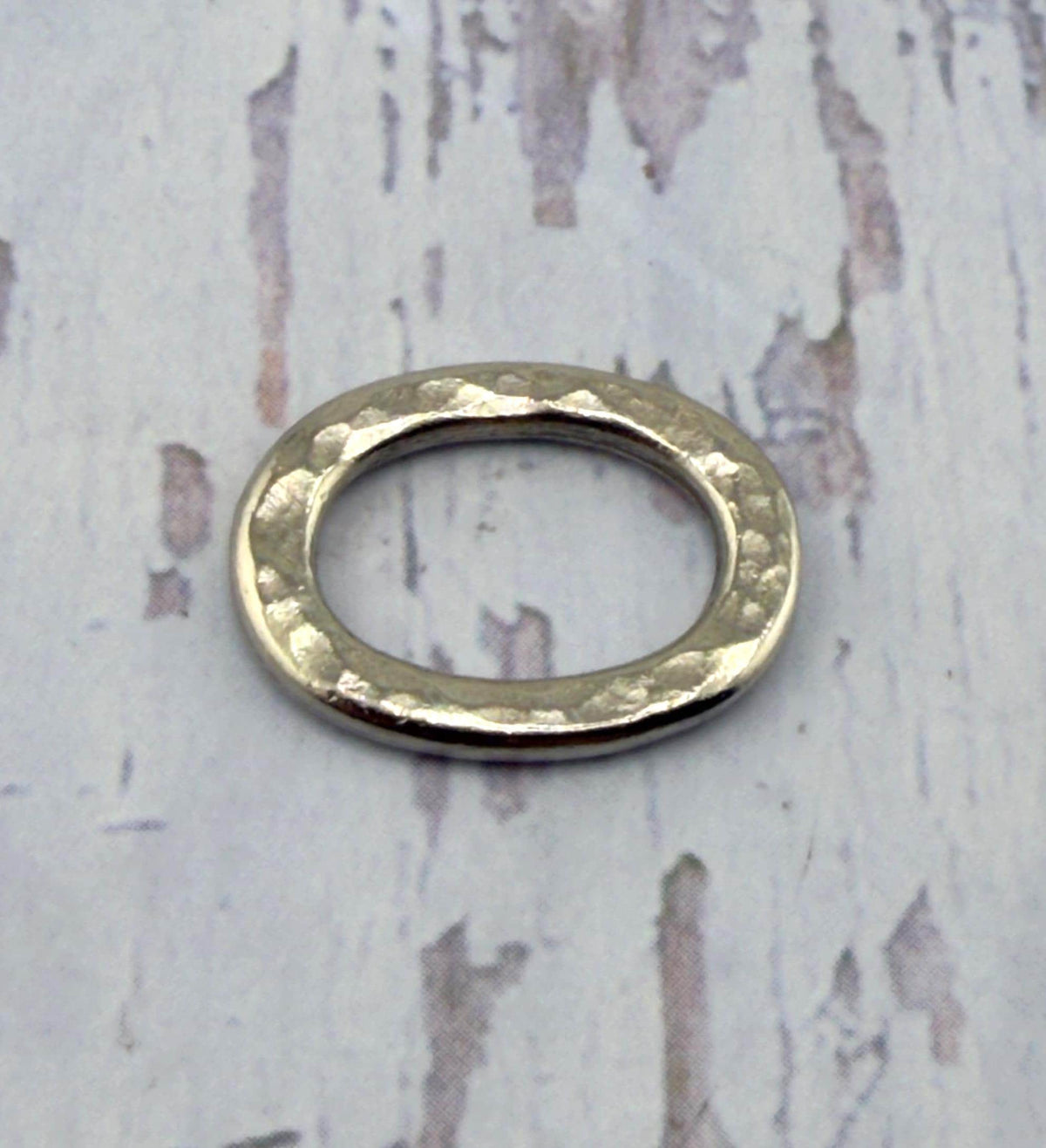 Hammered Ring Connector, Antiqued Pewter - PT428