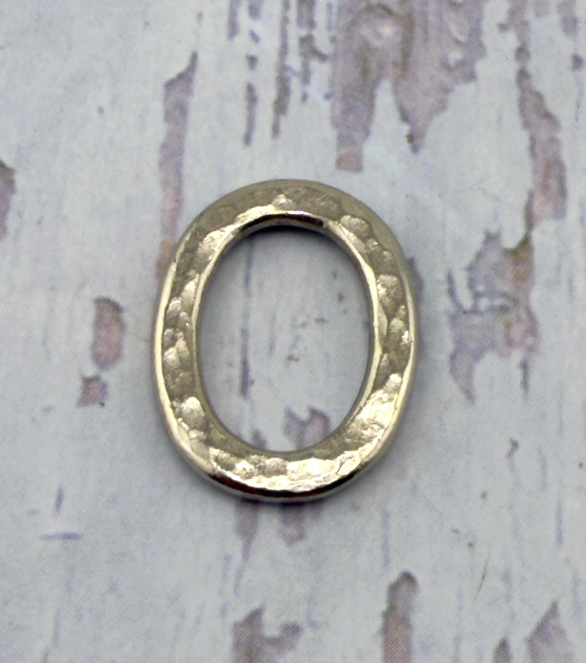 Hammered Ring Connector, Antiqued Pewter - PT428