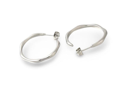 Half Hoop Earrings, Stainless Steel - SS080